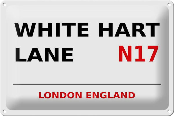 Blechschild London 30x20cm England White Hart Lane N17