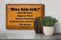 Blechschild Spruch 30x20cm was bin ich kein Wecker