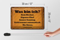 Blechschild Spruch 30x20cm was bin ich kein Wecker