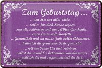 Blechschild Spruch 30x20cm zum Geburtstag alles Liebe