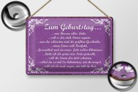 Blechschild Spruch 30x20cm zum Geburtstag alles Liebe