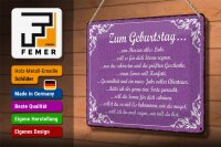 Blechschild Spruch 30x20cm zum Geburtstag alles Liebe
