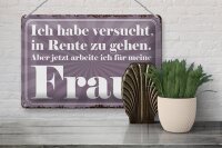 Blechschild Spruch 30x20cm habe versucht in Rente zu gehen