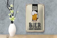 Blechschild Alkohol 12x18cm Regel Nummer eins Bier geht immer Dekoration