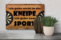 Blechschild Spruch 30x20cm gehe nicht in Kneipe ich Sport