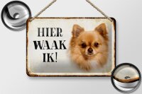 Blechschild Spruch 18x12cm holländisch Hier Waak ik...