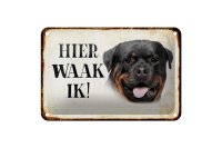 Blechschild Spruch 18x12cm holländisch Hier Waak ik...