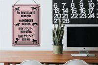 Blechschild Spruch 20x30cm Pferde Wallach Hengst Pony Stute