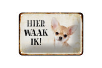 Blechschild Spruch 18x12cm holländisch Hier Waak ik...