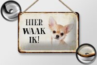Blechschild Spruch 18x12cm holländisch Hier Waak ik...