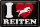 Blechschild Spruch 30x20cm Pferde i love reiten Herz