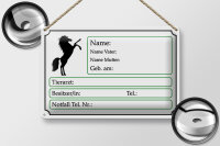 Blechschild Spruch 30x20cm Pferde Name Vater Mutter geb. am