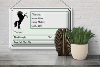 Blechschild Spruch 30x20cm Pferde Name Vater Mutter geb. am