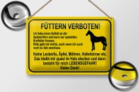 Blechschild Hinweis 30x20cm füttern verboten Pferde