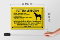 Blechschild Hinweis 30x20cm füttern verboten Pferde