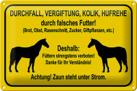 Blechschild Hinweis 30x20cm füttern strengstens...