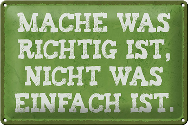 Blechschild Spruch 30x20cm mache was richtig nicht einfach