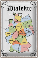 Blechschild Spruch 20x30cm Dialekte Karte Bundesländer