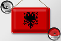 Blechschild Flagge Albanien 30x20cm Flag of Albania