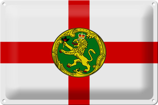 Blechschild Flagge Alderneys 30x20cm Flag of Alderney