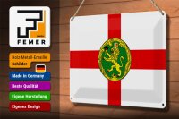Blechschild Flagge Alderneys 30x20cm Flag of Alderney