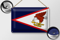 Blechschild Flagge 30x20cm Flag of American Samoa