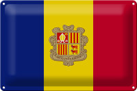 Blechschild Flagge Andorra 30x20cm Flag of Andora