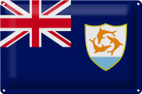 Blechschild Flagge Anguillas 30x20cm Flag of Anguilla