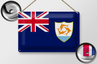 Blechschild Flagge Anguillas 30x20cm Flag of Anguilla
