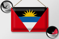 Blechschild Flagge Antigua und Barbuda 30x20cm Flag