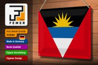 Blechschild Flagge Antigua und Barbuda 30x20cm Flag