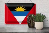 Blechschild Flagge Antigua und Barbuda 30x20cm Flag