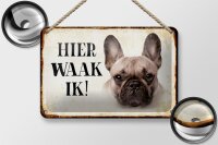 Blechschild Spruch 18x12cm holländisch Hier Waak ik...