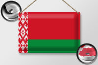 Blechschild Flagge Weißrussland 30x20cm Flag of Belarus