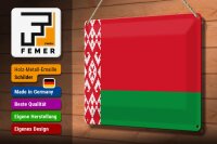 Blechschild Flagge Weißrussland 30x20cm Flag of Belarus