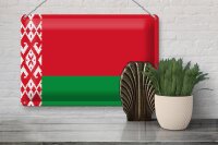 Blechschild Flagge Weißrussland 30x20cm Flag of Belarus