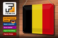 Blechschild Flagge Belgien 30x20cm Flag of Belgium