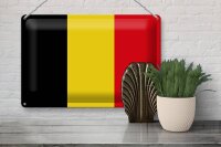 Blechschild Flagge Belgien 30x20cm Flag of Belgium