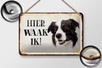 Blechschild Spruch 18x12cm holländisch Hier Waak ik...