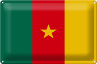 Blechschild Flagge Kamerun 30x20cm Flag of Cameroon