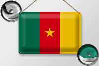 Blechschild Flagge Kamerun 30x20cm Flag of Cameroon