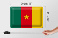 Blechschild Flagge Kamerun 30x20cm Flag of Cameroon