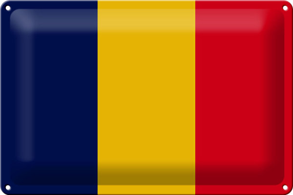 Blechschild Flagge des Tschad 30x20cm Flag of Chad
