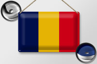 Blechschild Flagge des Tschad 30x20cm Flag of Chad