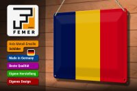 Blechschild Flagge des Tschad 30x20cm Flag of Chad