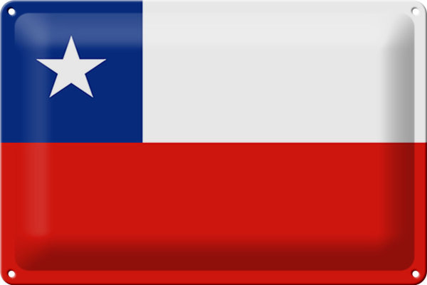 Blechschild Flagge Chiles 30x20cm Flag of Chile