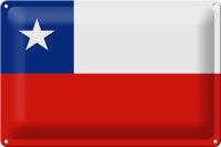 Blechschild Flagge Chiles 30x20cm Flag of Chile