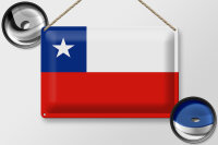 Blechschild Flagge Chiles 30x20cm Flag of Chile
