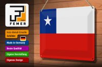 Blechschild Flagge Chiles 30x20cm Flag of Chile