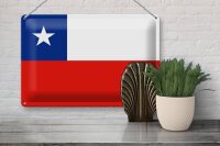 Blechschild Flagge Chiles 30x20cm Flag of Chile